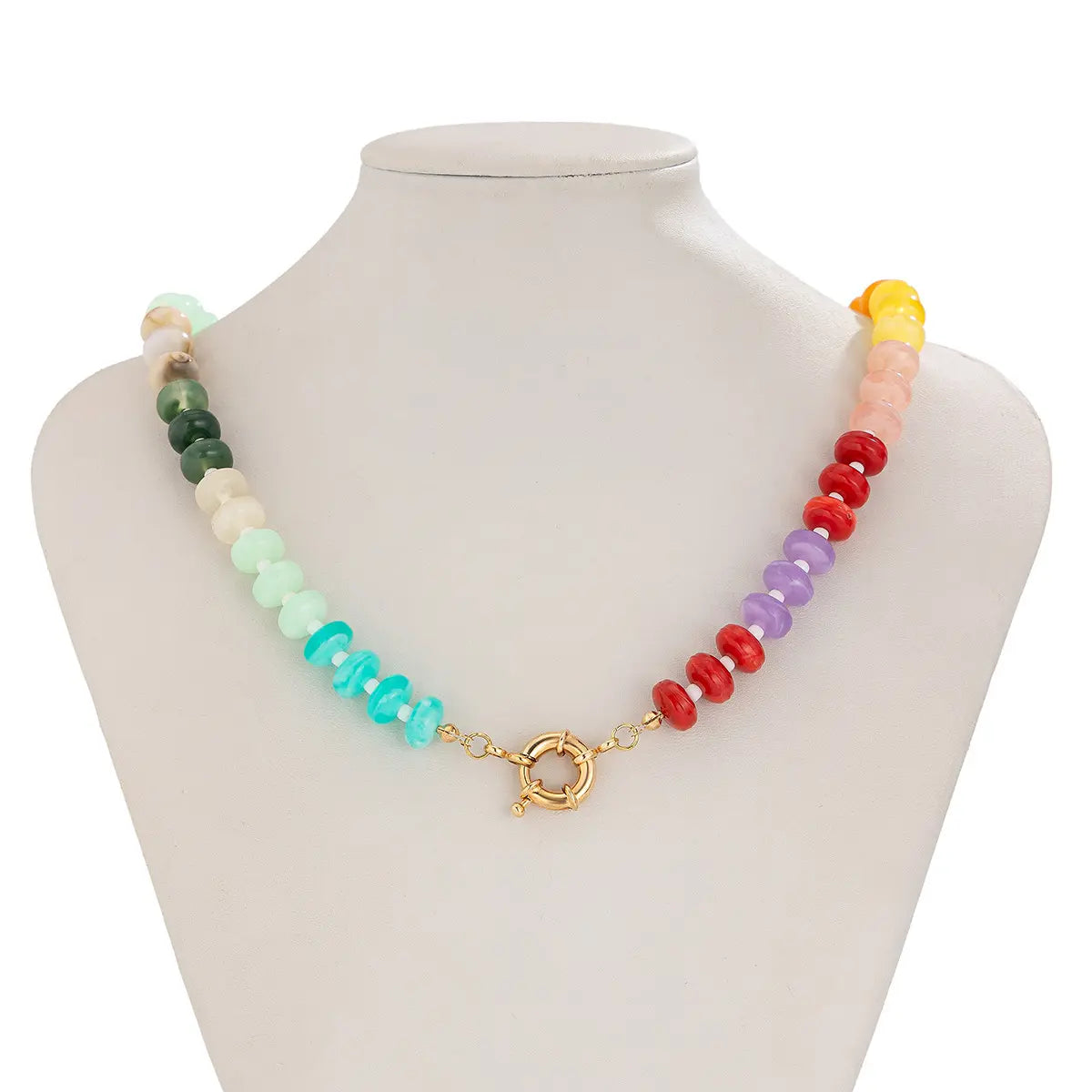 Cool Harmony - Rainbow Bead Necklace